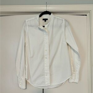 J. Crew Ruffle Trim Button Down Shirt Size 6